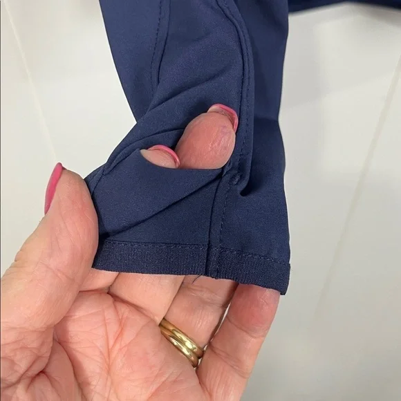 Under Armor Mens Cold Gear Jacket L Navy Blue White 1/2 Front Zip Pockets EUC - Picture 7 of 15